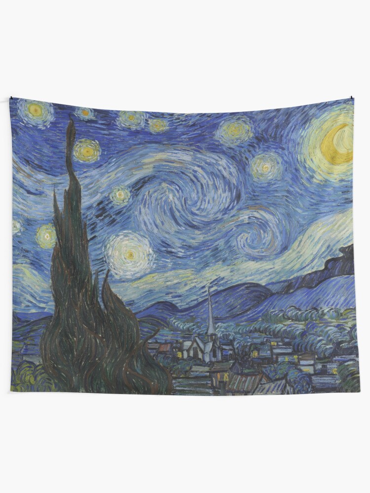 Alternate view of Starry Night Oil painting by Vincent van Gogh Tapestry