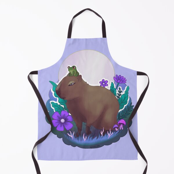 Item preview, Capybara and frog chill midnight mood designed and sold by Jenna Wing-Hu.