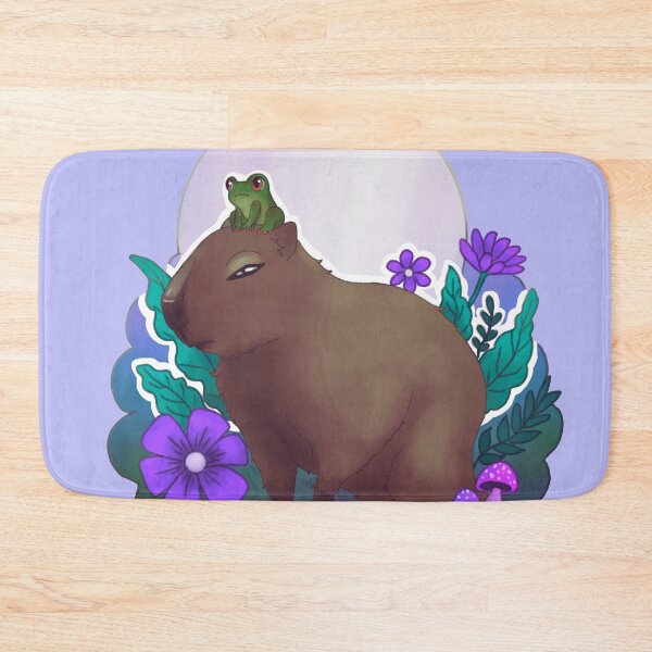Item preview, Capybara and frog chill  midnight mood designed and sold by Jenna Wing-Hu.