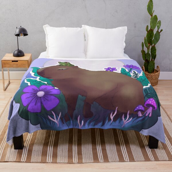 Item preview, Capybara and frog chill midnight mood designed and sold by Jenna Wing-Hu.