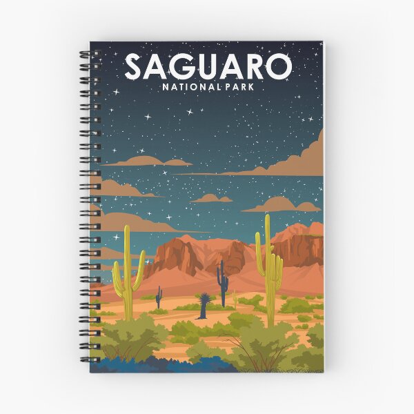 Artikelvorschau, Saguaro Nationalpark Vintage Minimal Retro Reiseplakat bei Nacht entworfen und verkauft von Stadify.