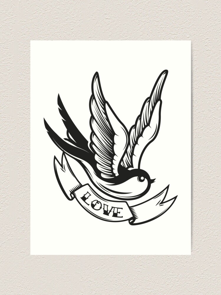 Old School Tattoo Schwalbe Vogel Kunstdruck Von Kotliar Redbubble