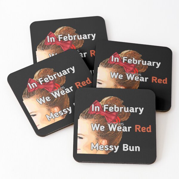 Item preview, In February We Wear Red Messy Bun designed and sold by seongdoyoon25.