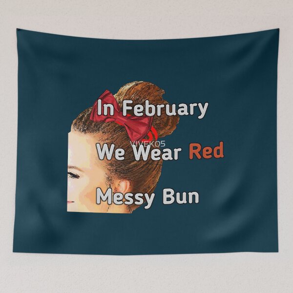 Item preview, In February We Wear Red Messy Bun designed and sold by seongdoyoon25.
