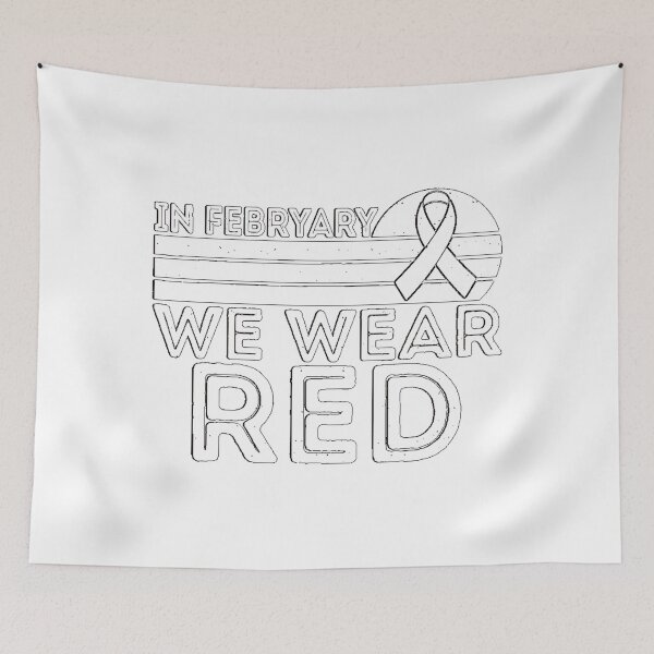 Item preview, In February We Wear Red Retro Vintage Heart Disease Awarenes   designed and sold by seongdoyoon25.