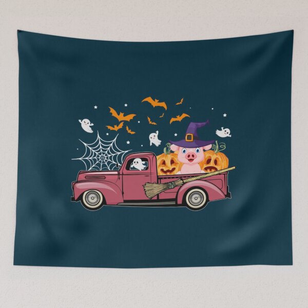 Item preview, Pig on red truck pumpkin36 designed and sold by seongdoyoon25.