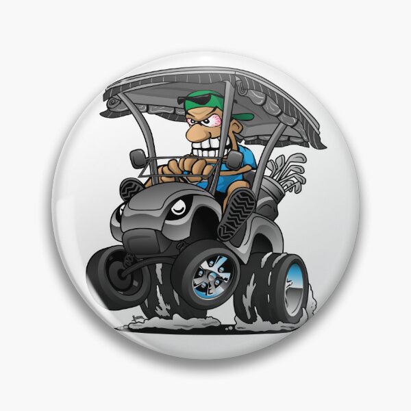 Artikelvorschau, Funny Golf Cart Hotrod Golf Car Popping a Wheelie Cartoon entworfen und verkauft von hobrath.