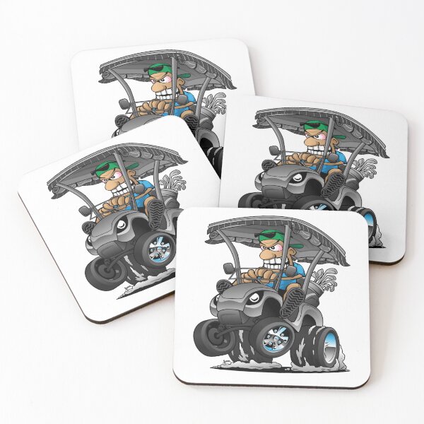 Item preview, Funny Golf Cart Hotrod Golf Car Popping a Wheelie Cartoon designed and sold by hobrath.