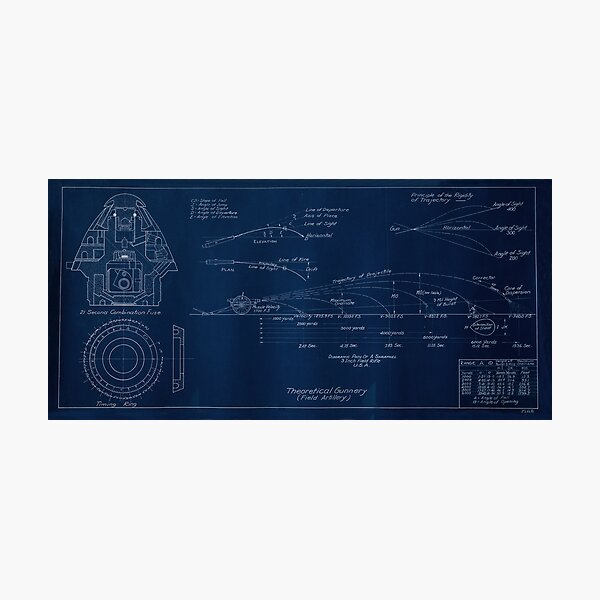3 In. Field Rifle, Combination Fuse Drawing Photographic Print