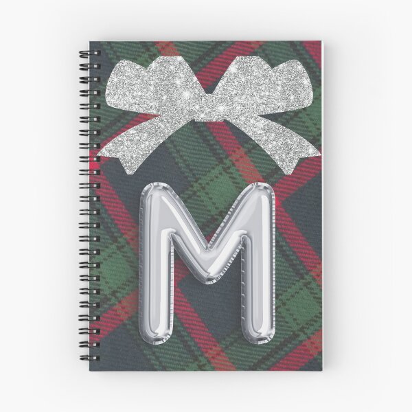 Item preview, Glorious Red and Green Plaid with  Glittering Bow and Puff Initial-M designed and sold by SunMoonBeyond.