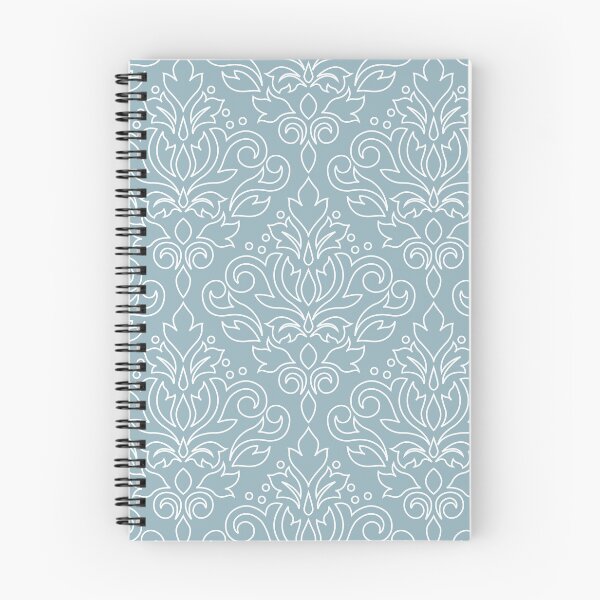 Item preview, Scroll Damask White on Blue Line Pattern designed and sold by NataliePaskell.