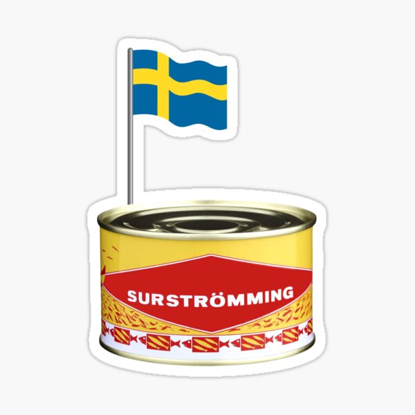 Surstromming, Swedish food, Sweden, Swedish fish, Willow Days Sticker for  Sale by Willow Days