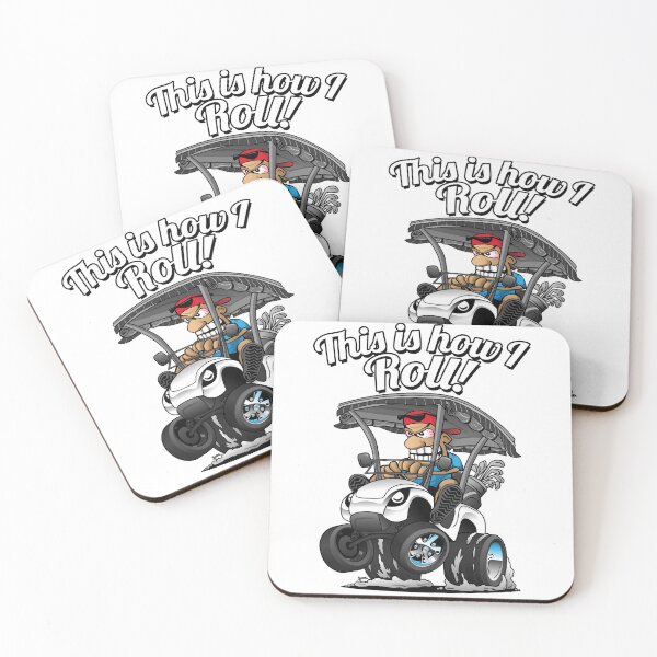 Item preview, This Is How I Roll Funny Golf Cart Hotrod Popping a Wheelie Cartoon designed and sold by hobrath.