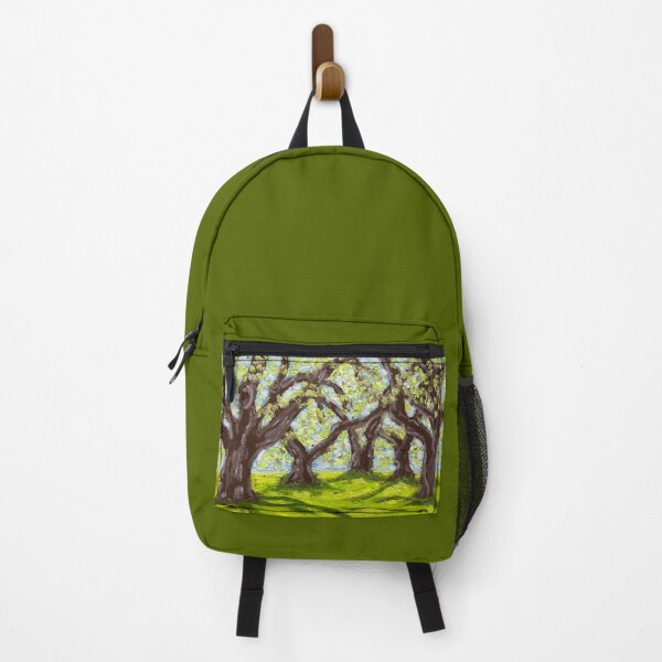 Item preview, Hand Painted Oil Pastel Original Landscape 'Olive Tree Garden in Summer' designed and sold by FuyuTiger.