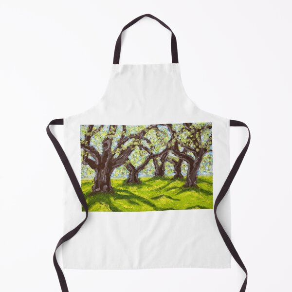 Item preview, Hand Painted Oil Pastel Original Landscape 'Olive Tree Garden in Summer' designed and sold by FuyuTiger.