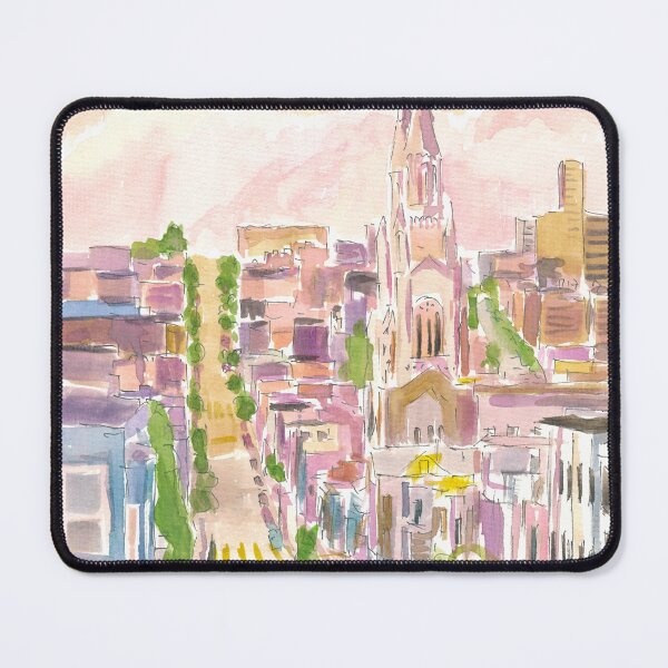 Item preview, San Francisco Streets Hills and Sun Scene in California designed and sold by artshop77.