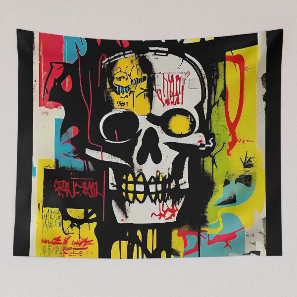 Item preview, Skull Graffiti Abstract Symphony - Neo Expressionism Graffiti Fusion Artwork designed and sold by ZickDezine.