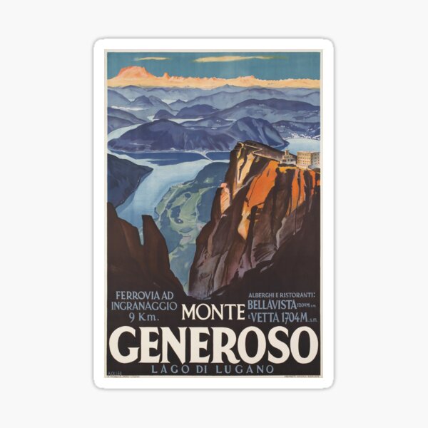 Item preview, Monte Generoso, Travel Poster designed and sold by BokeeLee.