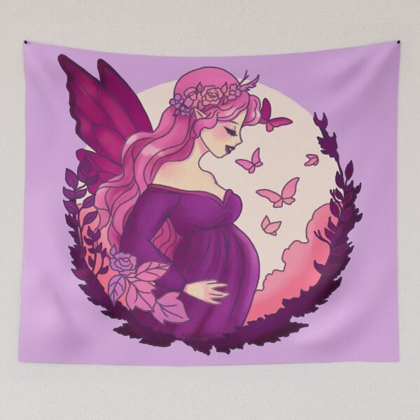 Item preview, Maternity Pregnant Butterfly Fairy Pink designed and sold by Jenna Wing-Hu.