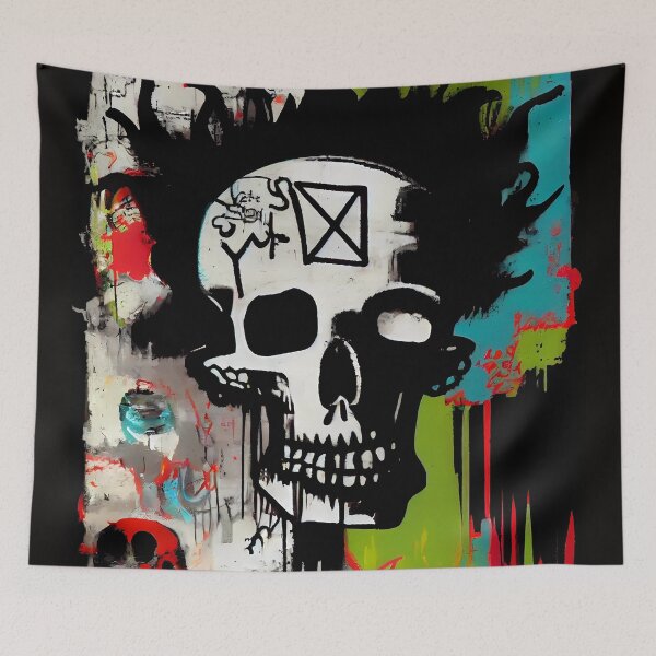 Item preview, Skull Graffiti Abstract Symphony - Neo Expressionism Graffiti Fusion Artwork designed and sold by ZickDezine.