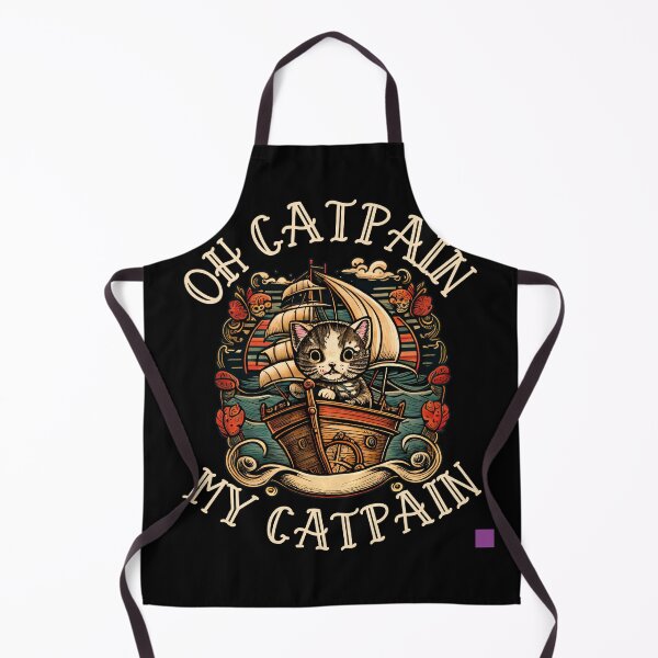 Item preview, oh catpain my catpain, captain cat, ship, ocean, old school tattoo designed and sold by themoniae.