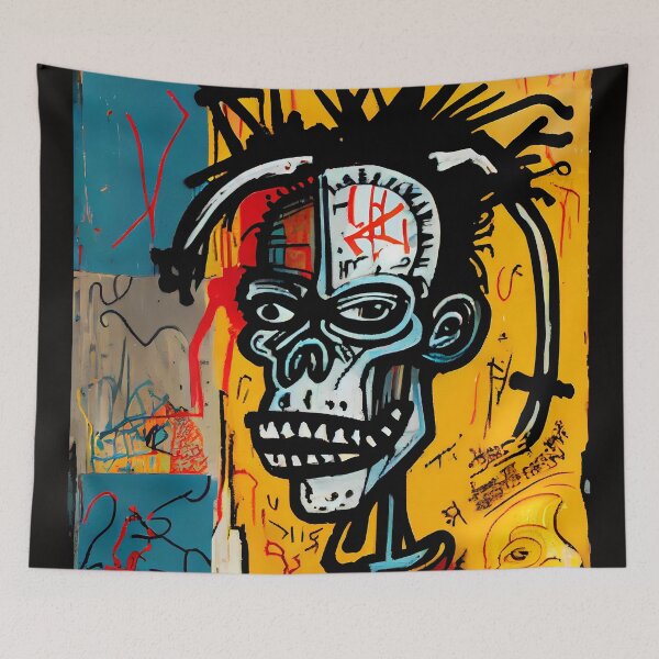 Item preview,  Skull Graffiti Abstract Symphony - Neo Expressionism Graffiti Fusion Artwork designed and sold by ZickDezine.