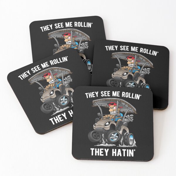 Item preview, They See Me Rollin' They Hatin' Funny Golf Cart Cartoon designed and sold by hobrath.