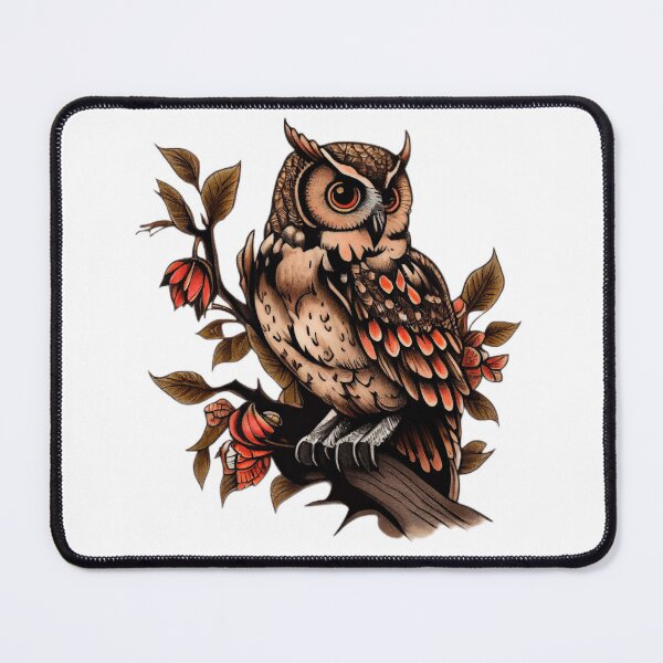 Item preview, Traditional Owl Tattoo designed and sold by TourDePassion.