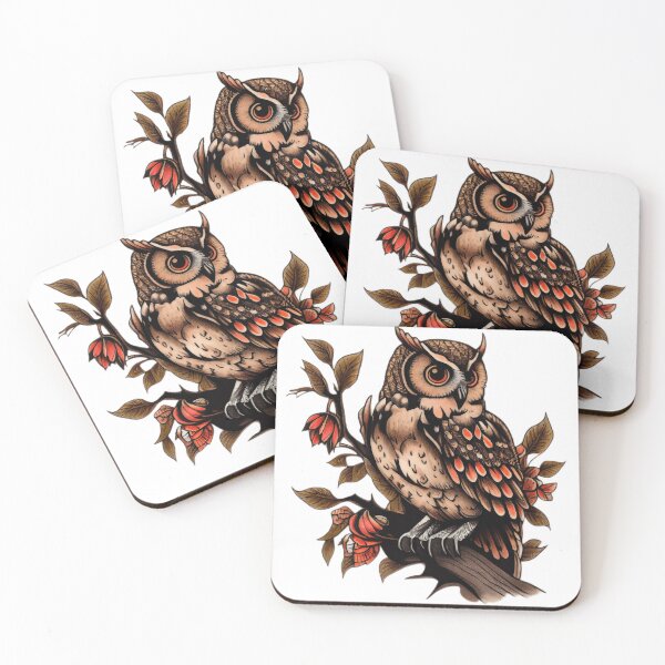 Item preview, Traditional Owl Tattoo designed and sold by TourDePassion.
