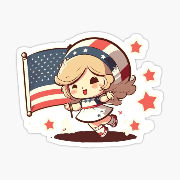 Item preview, Fourth of July cute chibi kawaii designed and sold by ChibiInstant.