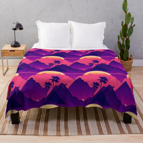 Item preview, Synthwave Mountains and Palm Trees - Online Vector Landscape designed and sold by Fine Prints.