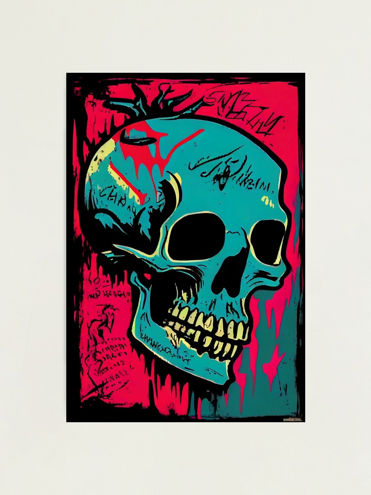 Skull Graffiti Abstract Symphony - Neo Expressionism