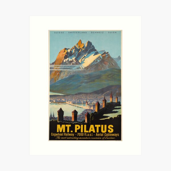 Item preview, Mt.Pilatus,Switzerland,Ski Poster designed and sold by BokeeLee.