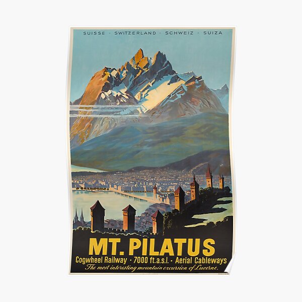 Mt.Pilatus,Switzerland,Ski Poster Poster
