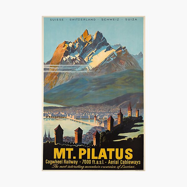 Mt.Pilatus,Switzerland,Ski Poster Photographic Print