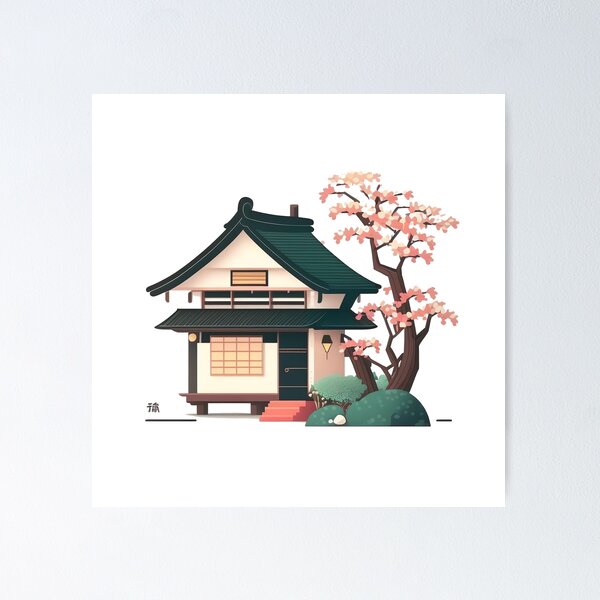 Item preview, Japanese house cute kawaii chibi designed and sold by ChibiInstant.