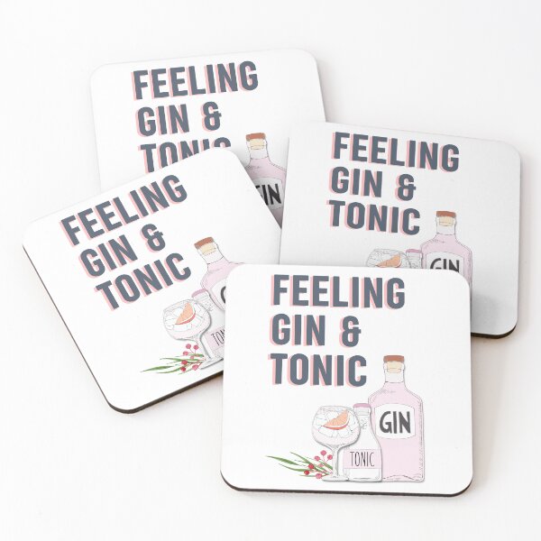 Item preview, Feeling gin and tonic funny cocktail quote designed and sold by oyptjewellery.