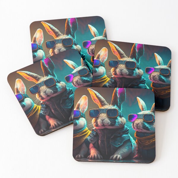 Item preview, Three Cyberpunk Cool Rabbits #1 designed and sold by Artistic Pandas.