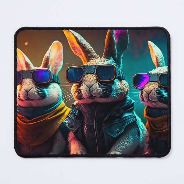 Item preview, Three Cyberpunk Cool Rabbits #1 designed and sold by Artistic Pandas.