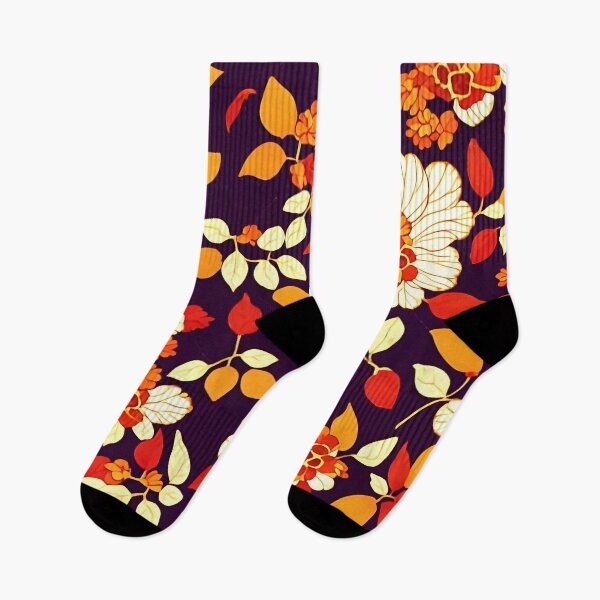 Artikelvorschau, Orange Blumen mit roten Blättern entworfen und verkauft von Fezoooo.