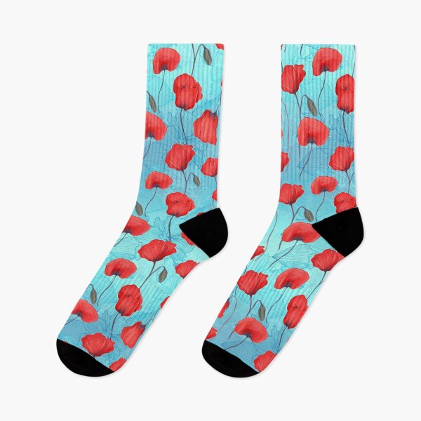 Item preview, Vibrant Red Poppies Against Blue designed and sold by cvt01.