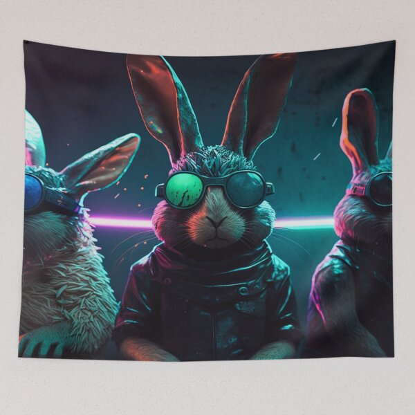 Item preview, Three Cyberpunk Cool Rabbits #3 designed and sold by Artistic Pandas.