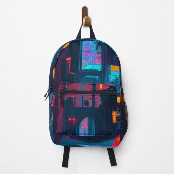 Item preview, retro future neon cyberpunk city and car voxel designed and sold by popurbanart.