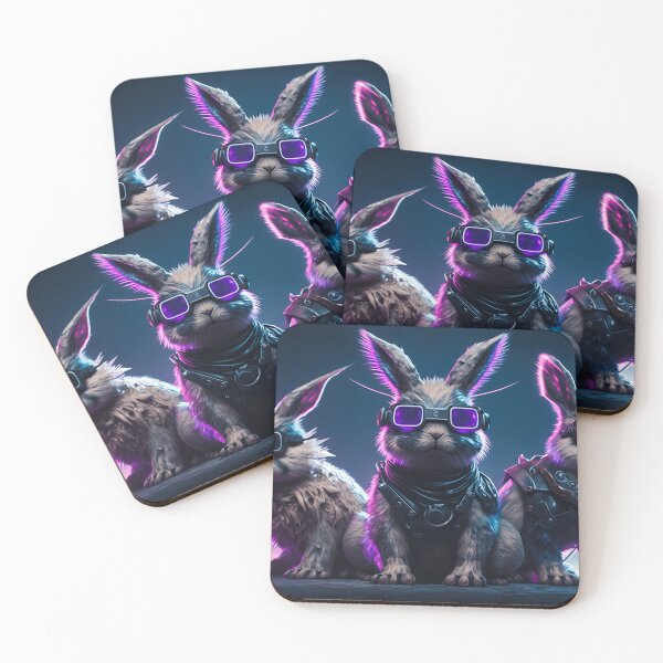 Item preview, Three Cyberpunk Cool Rabbits #4 designed and sold by Artistic Pandas.
