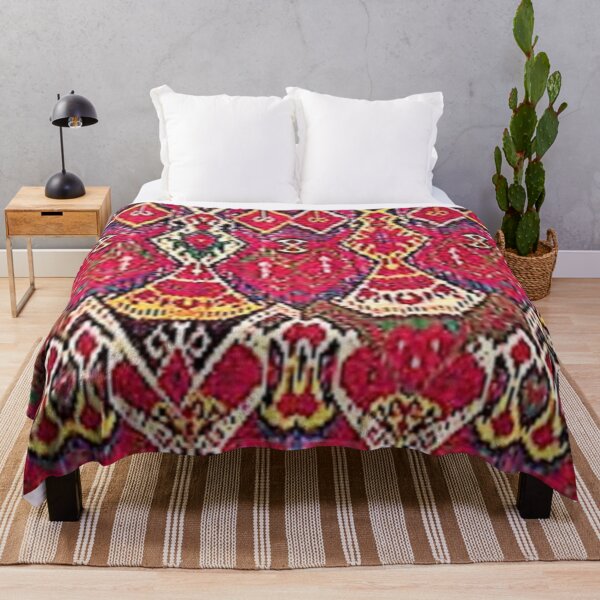 Item preview, Flower red classic trending ikat pattern designed and sold by LeFabriqueOuz.