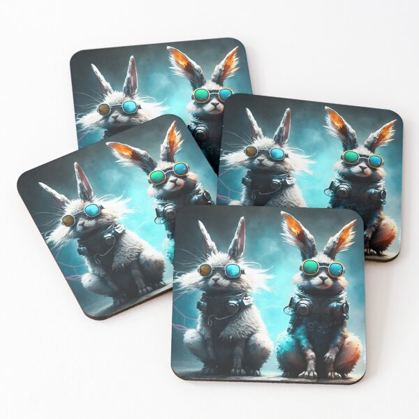 Item preview, Three Cyberpunk Cool Rabbits #5 designed and sold by Artistic Pandas.