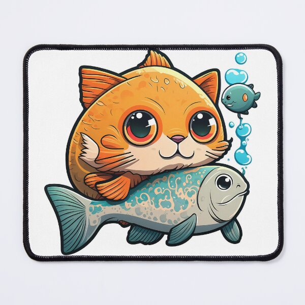 Cute Cat Fishing In The Sea On Boat - Fishing - Posters and Art