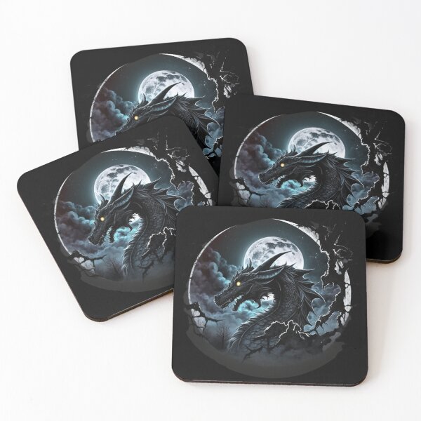 Item preview, Black dragon in the moonlight designed and sold by HarriPaloma.