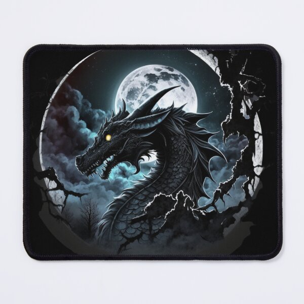 Item preview, Black dragon in the moonlight designed and sold by HarriPaloma.