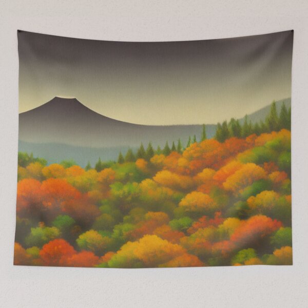 Item preview, Blackened Peaks - Shadows in the Forest - Japanese landscape designed and sold by WBP Mart.